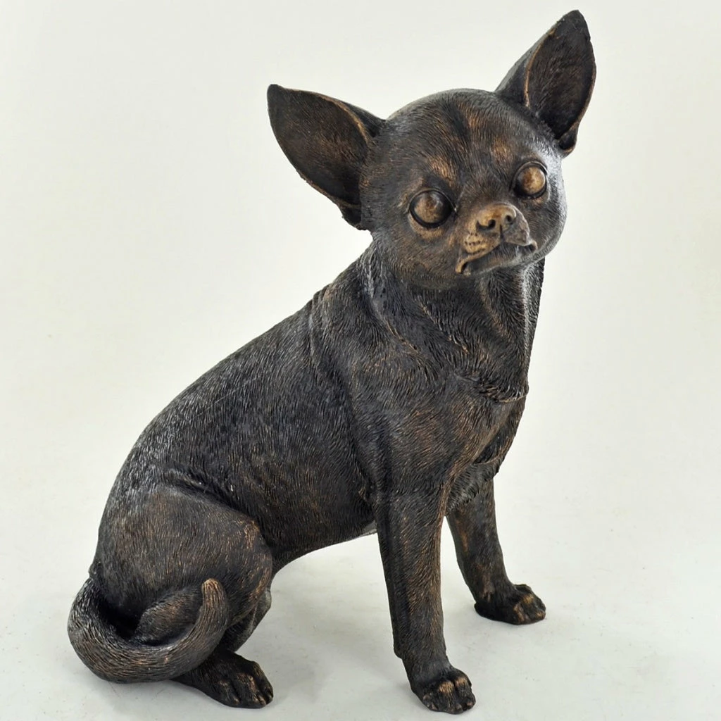 New ๐ Fiesta Studios Chihuahua ๐ Dog Painted Bronze Resin Sculpture ๐ 3 Fiesta Studios Chihuahua Dog Painted Bronze Resin Sculpture