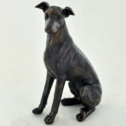Fiesta Studios Whippet Dog Painted Bronze Resin Sculpture