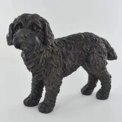 Fiesta Studios Cockapoo Dog Figure Painted Bronze Resin Sculpture