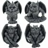 Fiesta Studios Gargoyle Set Of 4 Figures In Stone Effect Finish All Different Poses