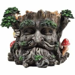 Fiesta Studios Tree Ent Face Plant Pot Holder Greenman Face Decorative Woodland Planter