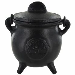 Fiesta Studios Cast Iron Cauldron Tree Of Life Design With Removable Lid