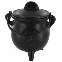 Fiesta Studios Cast Iron Cauldron Tree Of Life Design With Removable Lid