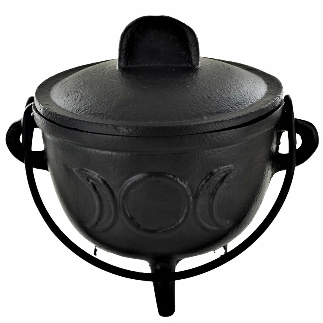 Wholesale π Fiesta Studios Cast Iron Cauldron Triple Moon Design With Removable Lid π₯ 6 Fiesta Studios Cast Iron Cauldron Triple Moon Design With Removable Lid