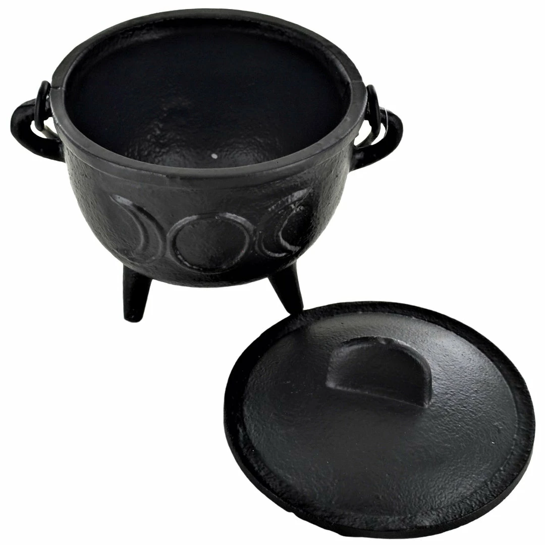 Wholesale π Fiesta Studios Cast Iron Cauldron Triple Moon Design With Removable Lid π₯ 4 Fiesta Studios Cast Iron Cauldron Triple Moon Design With Removable Lid
