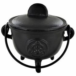 Brand new π Fiesta Studios Cast Iron Cauldron Triquetra Design With Removable Lid π 12 Fiesta Studios Cast Iron Cauldron Triquetra Design With Removable Lid
