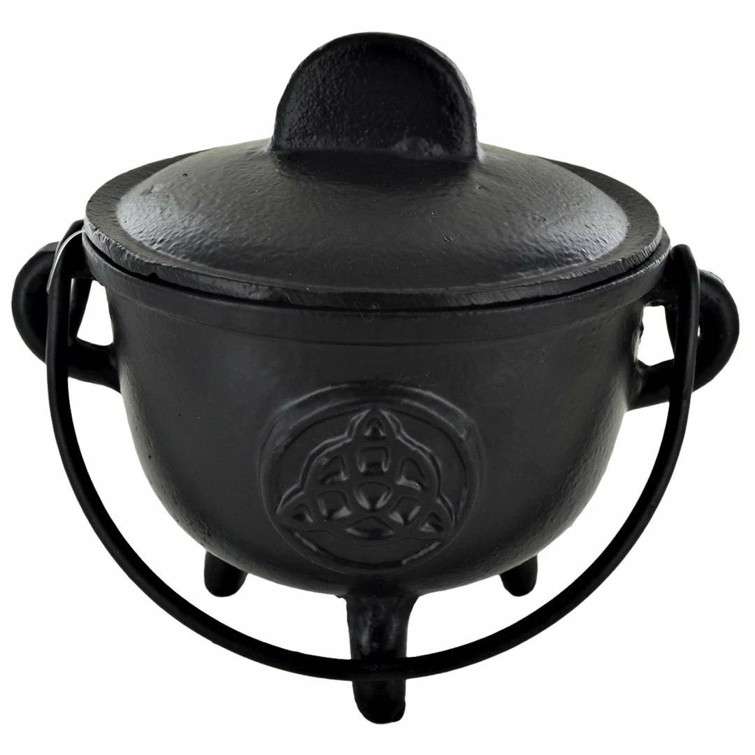 Brand new π Fiesta Studios Cast Iron Cauldron Triquetra Design With Removable Lid π 7 Fiesta Studios Cast Iron Cauldron Triquetra Design With Removable Lid