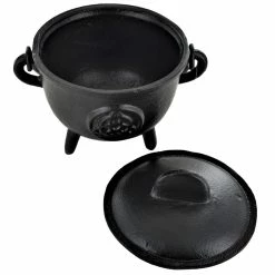 Brand new π Fiesta Studios Cast Iron Cauldron Triquetra Design With Removable Lid π 13 Fiesta Studios Cast Iron Cauldron Triquetra Design With Removable Lid