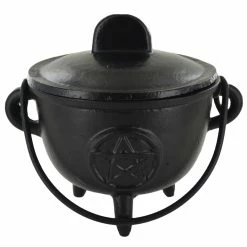 Budget 😀 Fiesta Studios Cast Iron Cauldron Pentagram Design With Removable Lid 🎁 10 Fiesta Studios Cast Iron Cauldron Pentagram Design With Removable Lid