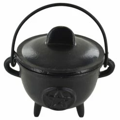 Budget 😀 Fiesta Studios Cast Iron Cauldron Pentagram Design With Removable Lid 🎁 11 Fiesta Studios Cast Iron Cauldron Pentagram Design With Removable Lid