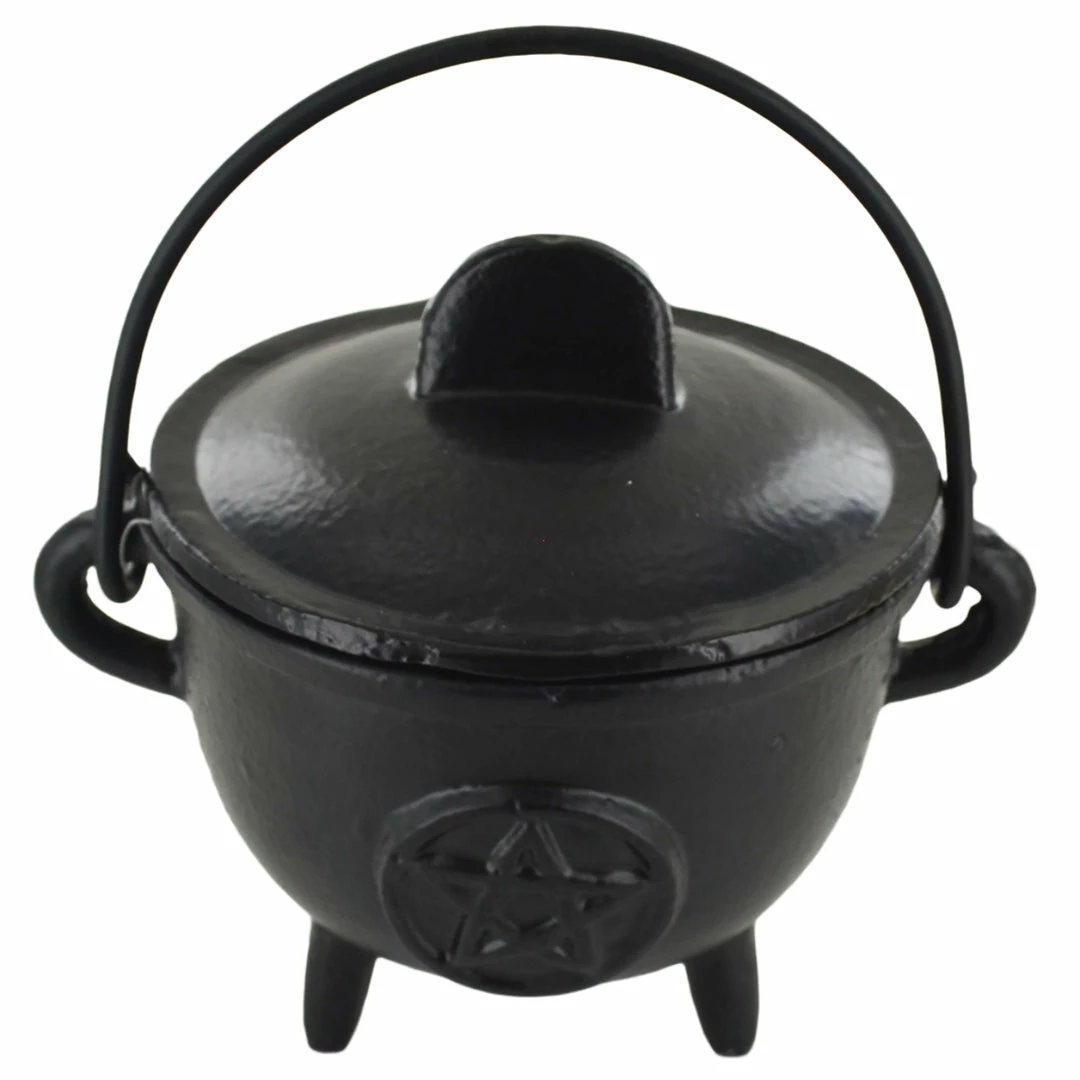 Budget 😀 Fiesta Studios Cast Iron Cauldron Pentagram Design With Removable Lid 🎁 6 Fiesta Studios Cast Iron Cauldron Pentagram Design With Removable Lid