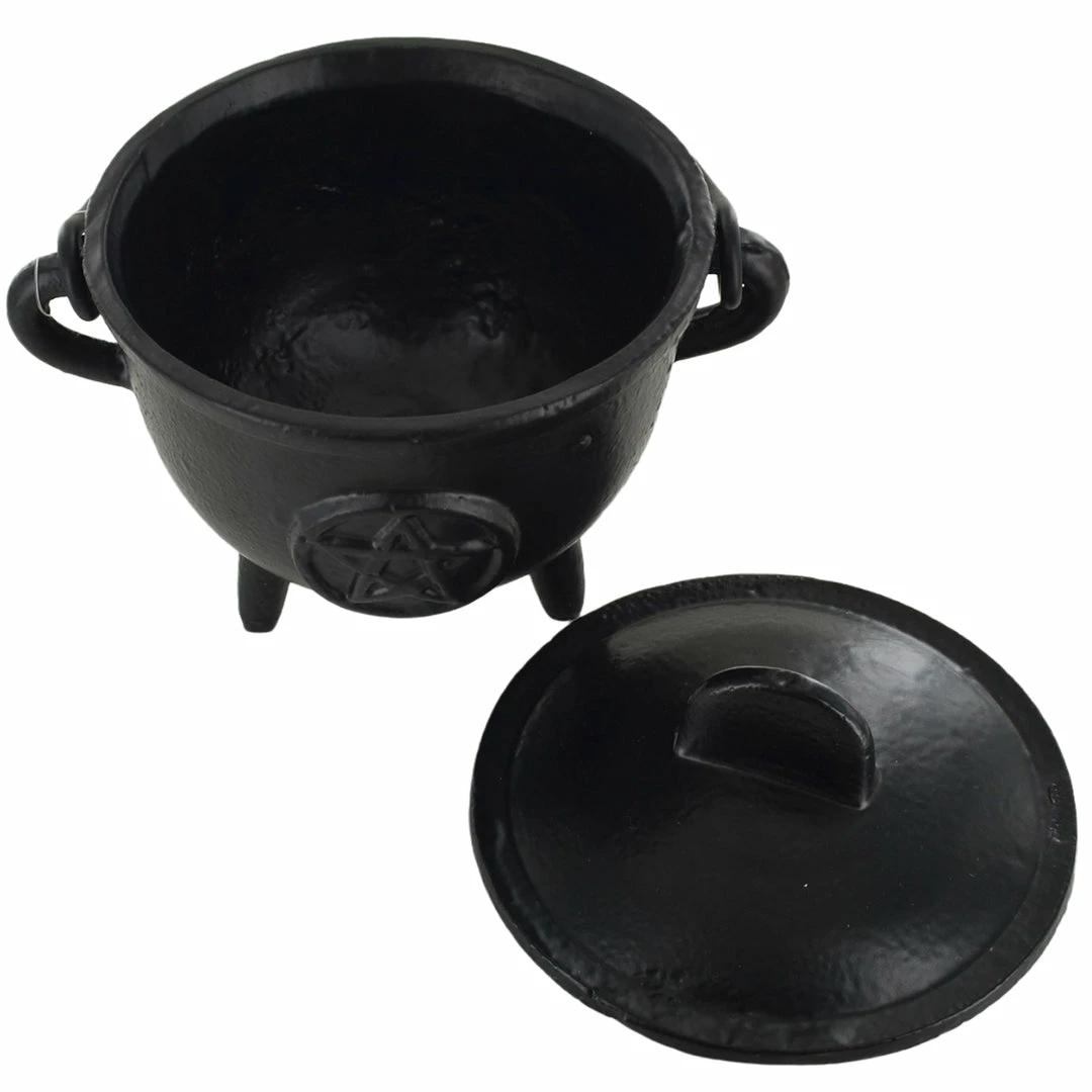 Budget 😀 Fiesta Studios Cast Iron Cauldron Pentagram Design With Removable Lid 🎁 7 Fiesta Studios Cast Iron Cauldron Pentagram Design With Removable Lid
