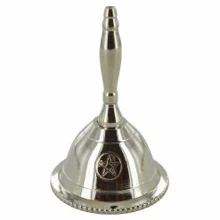 Fiesta Studios Three Silver Nickel Bells With Pentagram Triquetra & Triple Moon Symbols