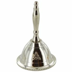 Fiesta Studios Three Silver Nickel Bells With Pentagram Triquetra & Triple Moon Symbols