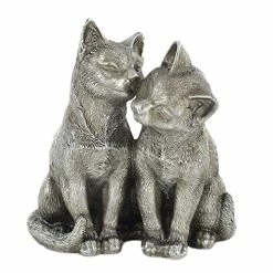 Fiesta Studios Pair Of Cats In Antique Silver Finish