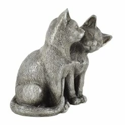 Fiesta Studios Pair Of Cats In Antique Silver Finish