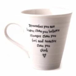East Of India Porcelain Mug You Are Braver Than You Believe