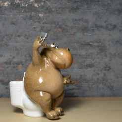Wholesale ✔️ Fiesta Studios Comical Hippo On The Toilet Taking Selfie ❤️ 11 Fiesta Studios Comical Hippo On The Toilet Taking Selfie