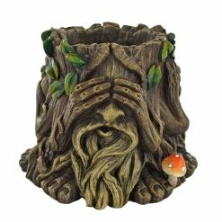 Fiesta Studios Tree Ent Plant Pot Holder Hear No, See No, Speak No Evil Decorative Planter