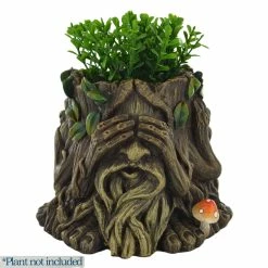 Fiesta Studios Tree Ent Plant Pot Holder Hear No, See No, Speak No Evil Decorative Planter