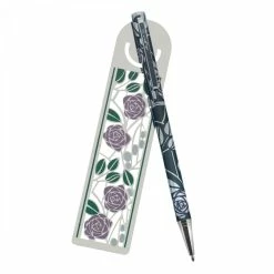 Sea Gems Mackintosh Pink Roses Ballpoint Pen And Bookmark Set In Presentation Box
