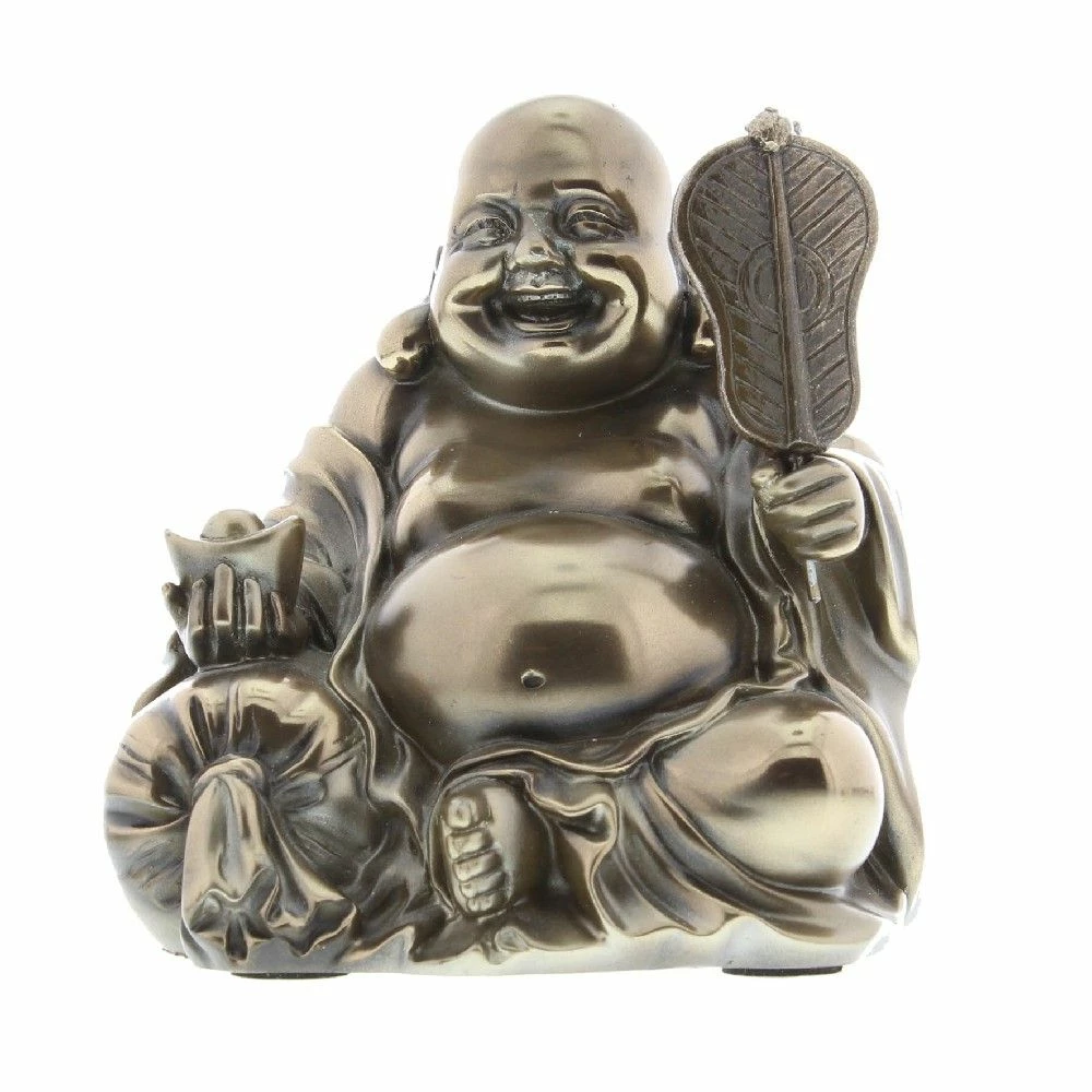 Budget ๐ฅฐ Widdop Ornaments Happy Buddha With Golden Nugget & Leaf In Bronze Finish โจ 3 Widdop Ornaments Happy Buddha With Golden Nugget & Leaf In Bronze Finish