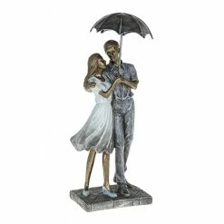 Joe Davies Shudehill Giftware Rainy Day Strolling Couple Under Umbrella Figure