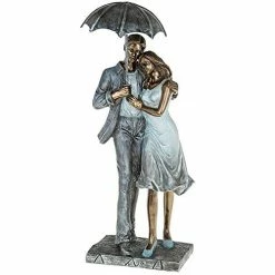 Joe Davies Shudehill Giftware Rainy Day Romance Couple Under Umbrella Figure