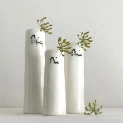 Cheapest ๐ East Of India Porcelain Trio Of Bud Vases Family, Home, Love โ๏ธ 8 East Of India Porcelain Trio Of Bud Vases Family, Home, Love