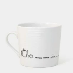 East Of India Wobbly Porcelain Mug Stroppy Before Coffee