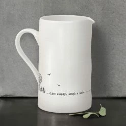 East Of India Porcelain Jug Live Simply, Laugh A Lot 265ML