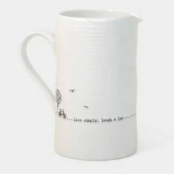 East Of India Porcelain Jug Live Simply, Laugh A Lot 265ML