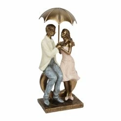 Widdop Rainy Day Collection Couple Sitting Under Umbrella On A Heart Figure