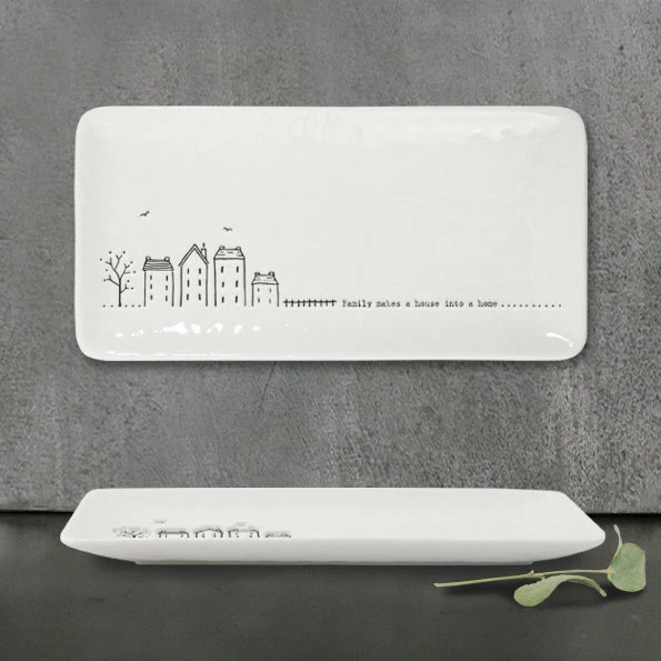 Cheapest 😀 East Of India Porcelain Wobbly Long Trinket Dish Family 🔥 4 East Of India Porcelain Wobbly Long Trinket Dish Family