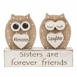 Joe Davies Shudehill Giftware Dreamy Owl Plaque Sisters Are Forever Friends Sign