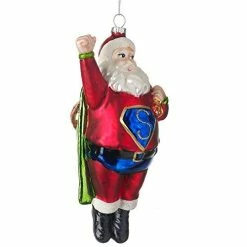 Heaven Sends Hand Painted Glass Christmas Tree Decoration Super Santa