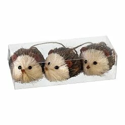 Heaven Sends Set Of 3 Bristle Hedgehog Christmas Tree Decorations