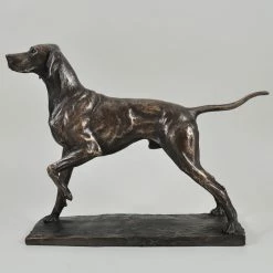 Fiesta Studios Pointer Dog Sculpture Signed David Geenty In Cold Cast Bronze