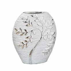 Vases & Bowls Ceramic Vase In Silver With Tree Design By Widdop