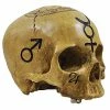 Fiesta Studios Skull Ornament With Black Witchcraft Symbols & Text Decoration Ornaments