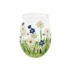 Lesser & Pavey Leonardo Collection Hand Painted Dainty Daisies Stemless Glass Tumbler - Stemless Gin Glass