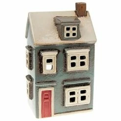 Joe Davies Village Pottery Grey - Blue Country House Tealight Holder Shudehill Giftware
