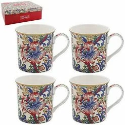 Lesser & Pavey William Morris Golden Lily Set Of 4 China Mugs