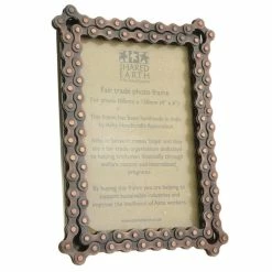 Shared Earth Recycled Bike Chain Photo Frame 6 X 4 Inches Bronze Coloured Fair Trade Photo Frames