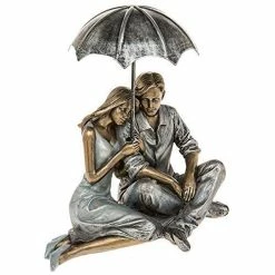 Joe Davies Rainy Day Sitting Couple Under Umbrella Figure