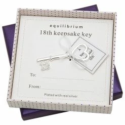 Joe Davies Silver Plated 18th Keepsake Key 18th - 80th Birthdays