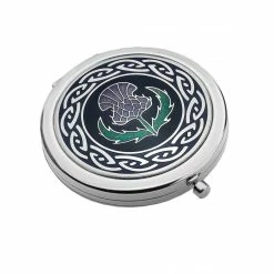 Sea Gems Compact Mirror Enamelled Scottish Thistle Design