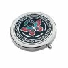 Sea Gems Compact Mirror Enamelled Butterfly Design In Black & Red