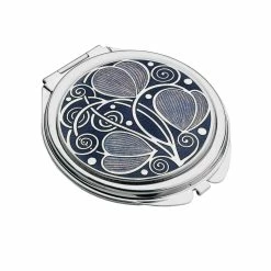 Sea Gems Compact Mirror Rennie Mackintosh Leaves & Coils Design In Purple - Lilac