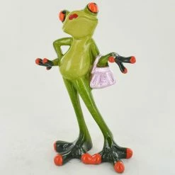 Fiesta Studios Comical Frogs Glamorous Frog With Handbag Small Resin Figurine